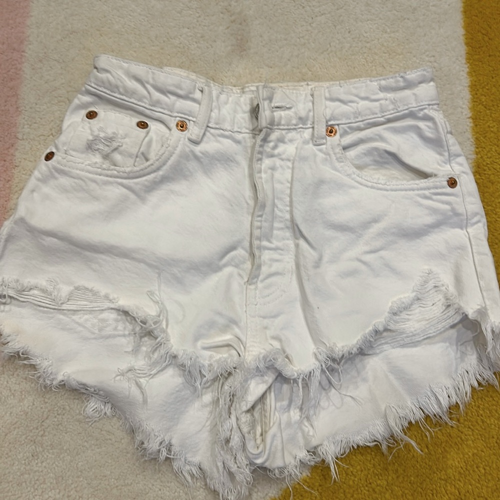 Zara white jean shorts